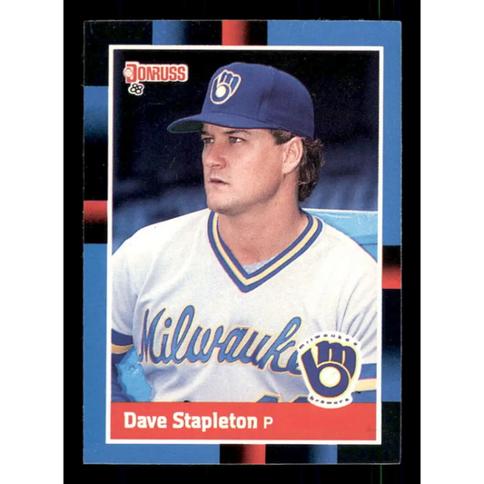1988 Donruss #521 Dave Stapleton EX Milwaukee Brewers Baseball Card Image 1
