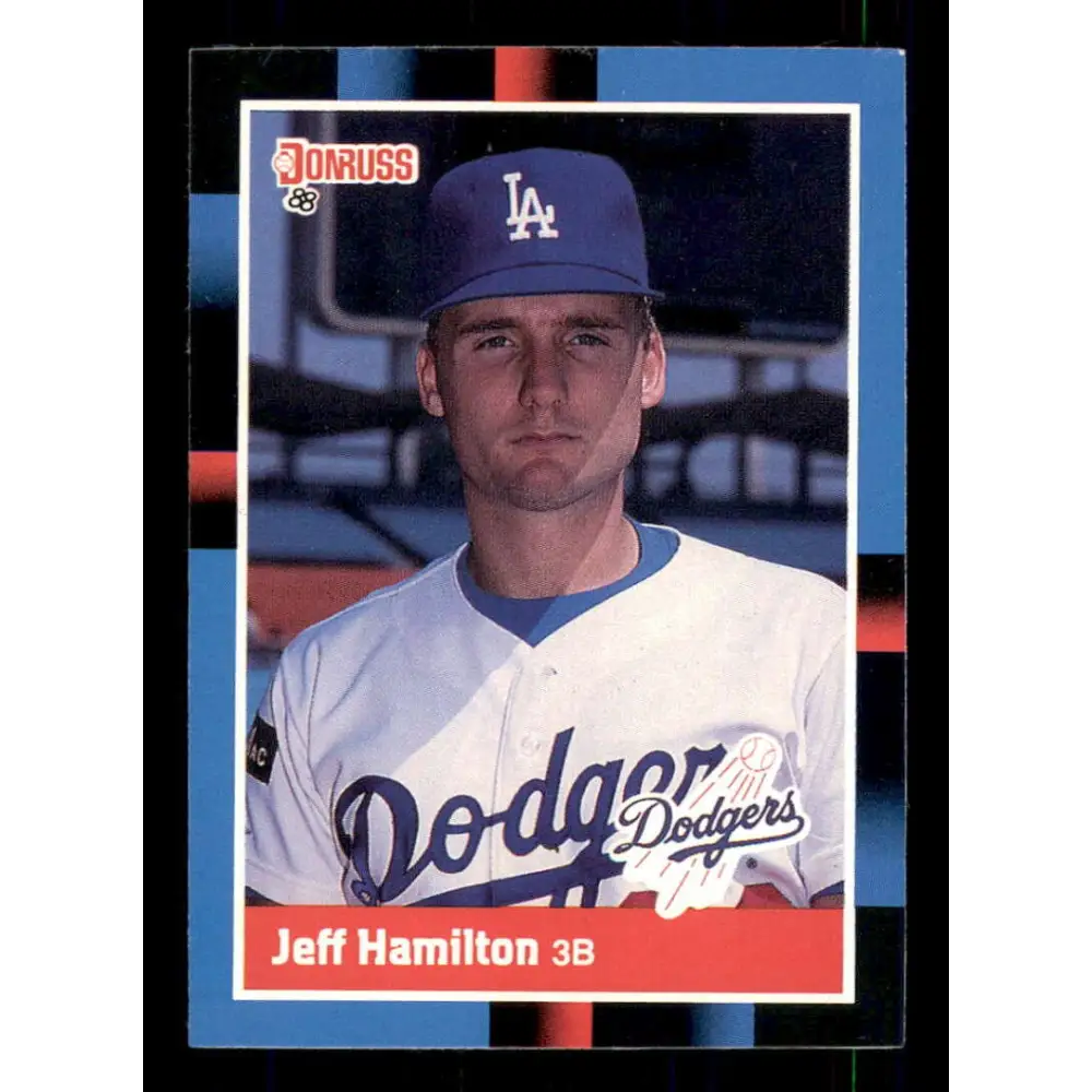 1988 Donruss #525 Jeff Hamilton EX Los Angeles Dodgers Baseball Card Image 1