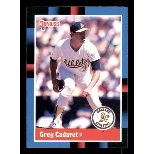 1988 Donruss #528 Greg Cadaret EX RC Rookie Oakland Athletics Baseball Card Image 1