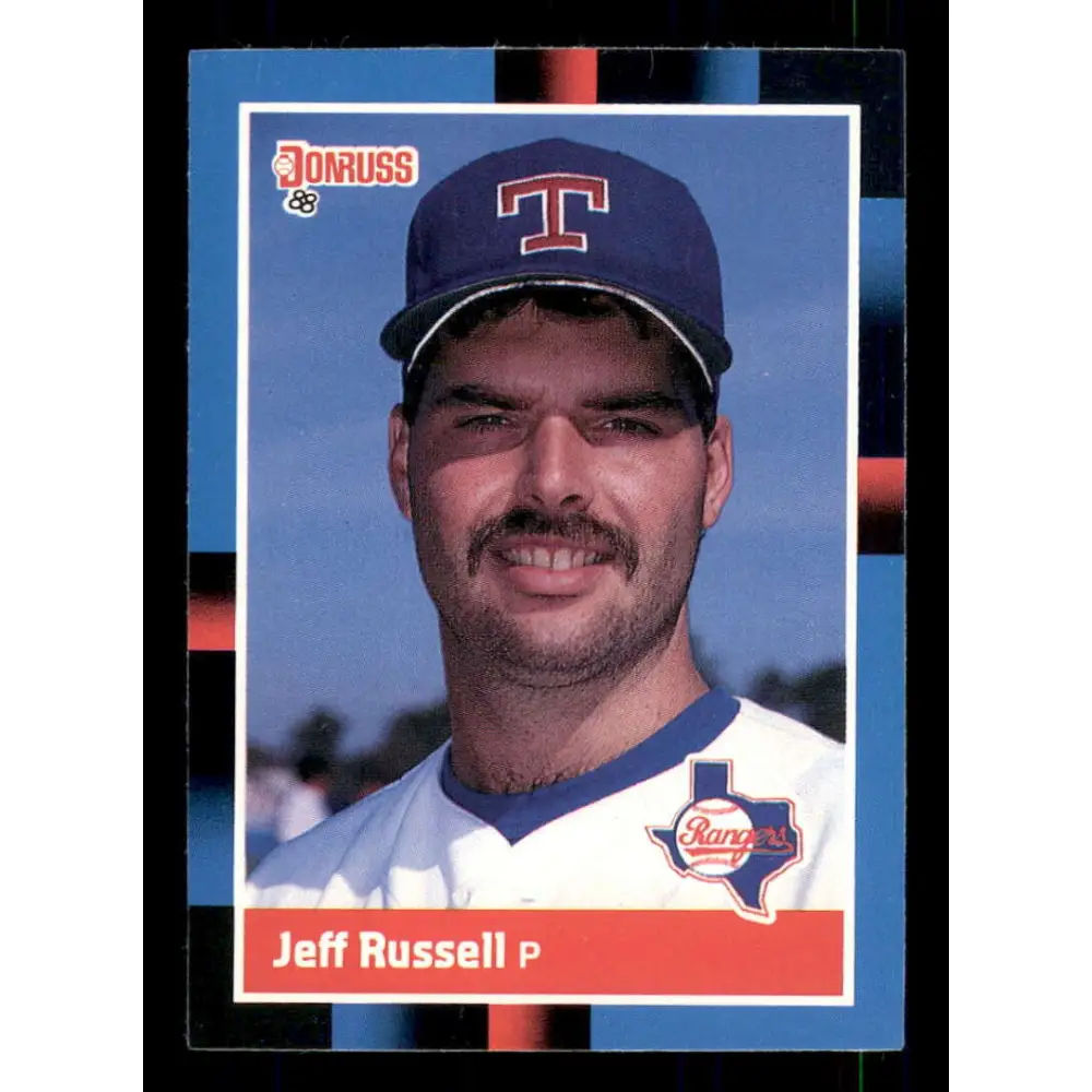 1988 Donruss #531 Jeff Russell EX Texas Rangers Baseball Card Image 1
