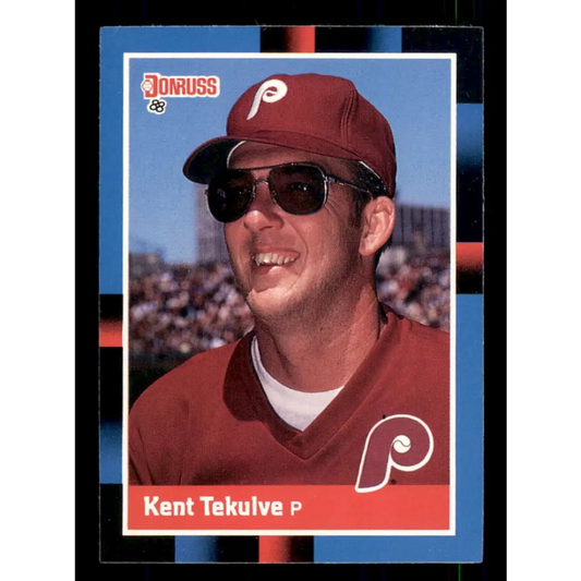 1988 Donruss #535 Kent Tekulve EX Philadelphia Phillies Baseball Card Image 1