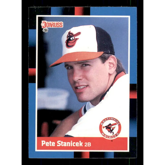 1988 Donruss #541 Pete Stanicek EX Baltimore Orioles Baseball Card Image 1