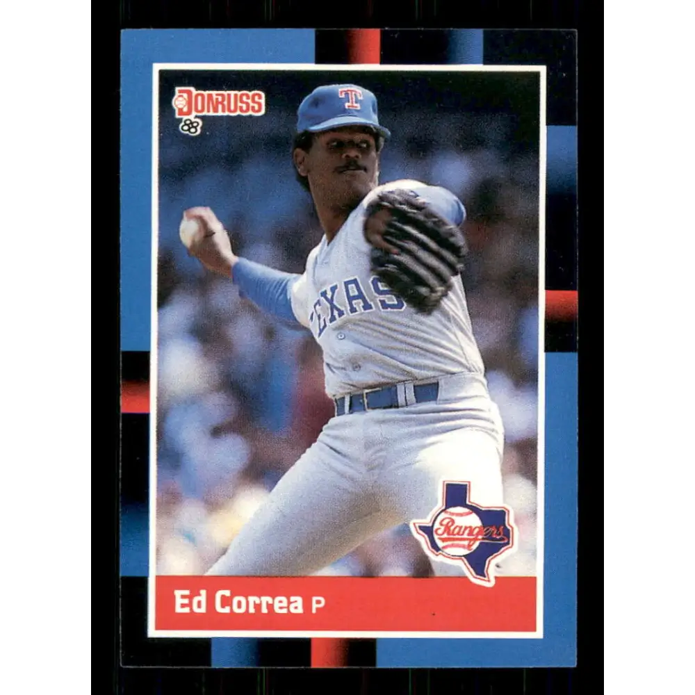 1988 Donruss #57 Ed Correa EX Texas Rangers Baseball Card Image 1