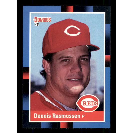 1988 Donruss #575 Dennis Rasmussen EX Cincinnati Reds Baseball Card Image 1