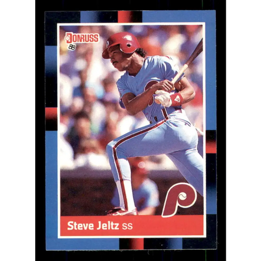 1988 Donruss #576 Steve Jeltz UER EX Philadelphia Phillies Baseball Card Image 1