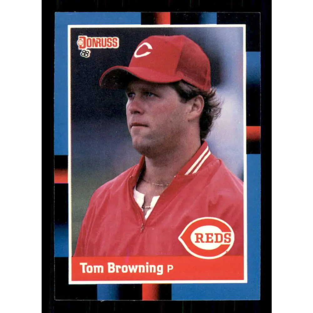 1988 Donruss #63 Tom Browning EX Cincinnati Reds Baseball Card Image 1
