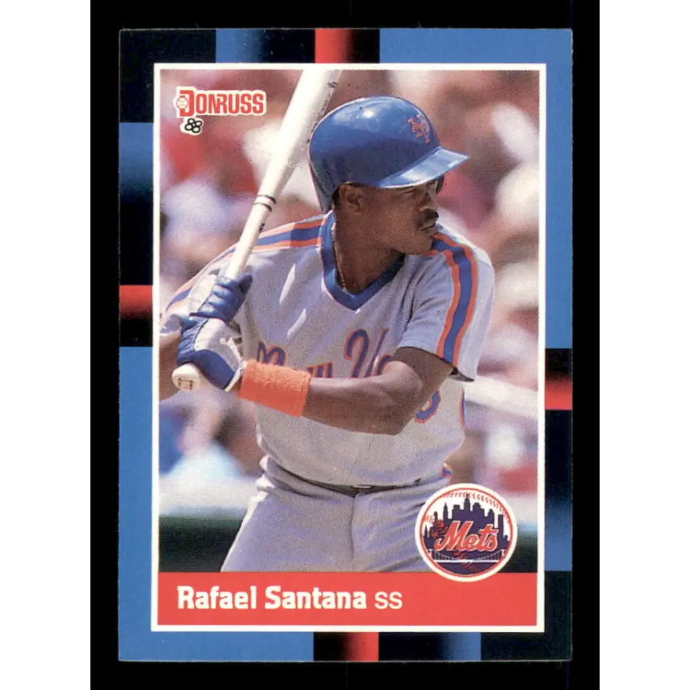 1988 Donruss #633 Rafael Santana EX New York Mets Baseball Card Image 1