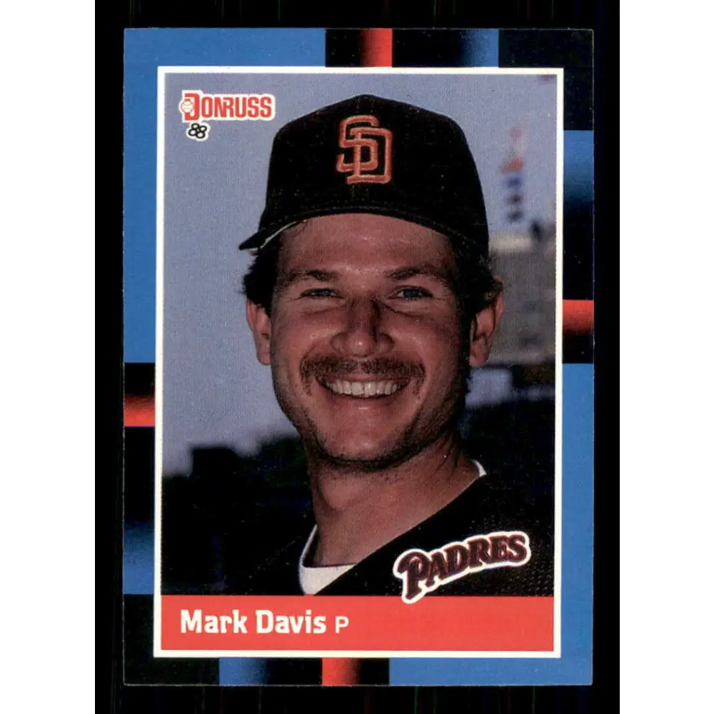 1988 Donruss #64 Mark Davis EX San Diego Padres Baseball Card Image 1