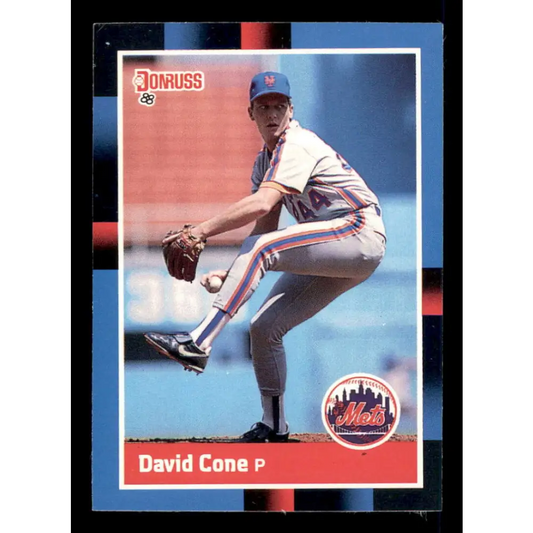 1988 Donruss #653 David Cone EX New York Mets Baseball Card Image 1