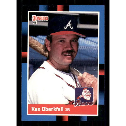 1988 Donruss #67 Ken Oberkfell EX Atlanta Braves Baseball Card Image 1