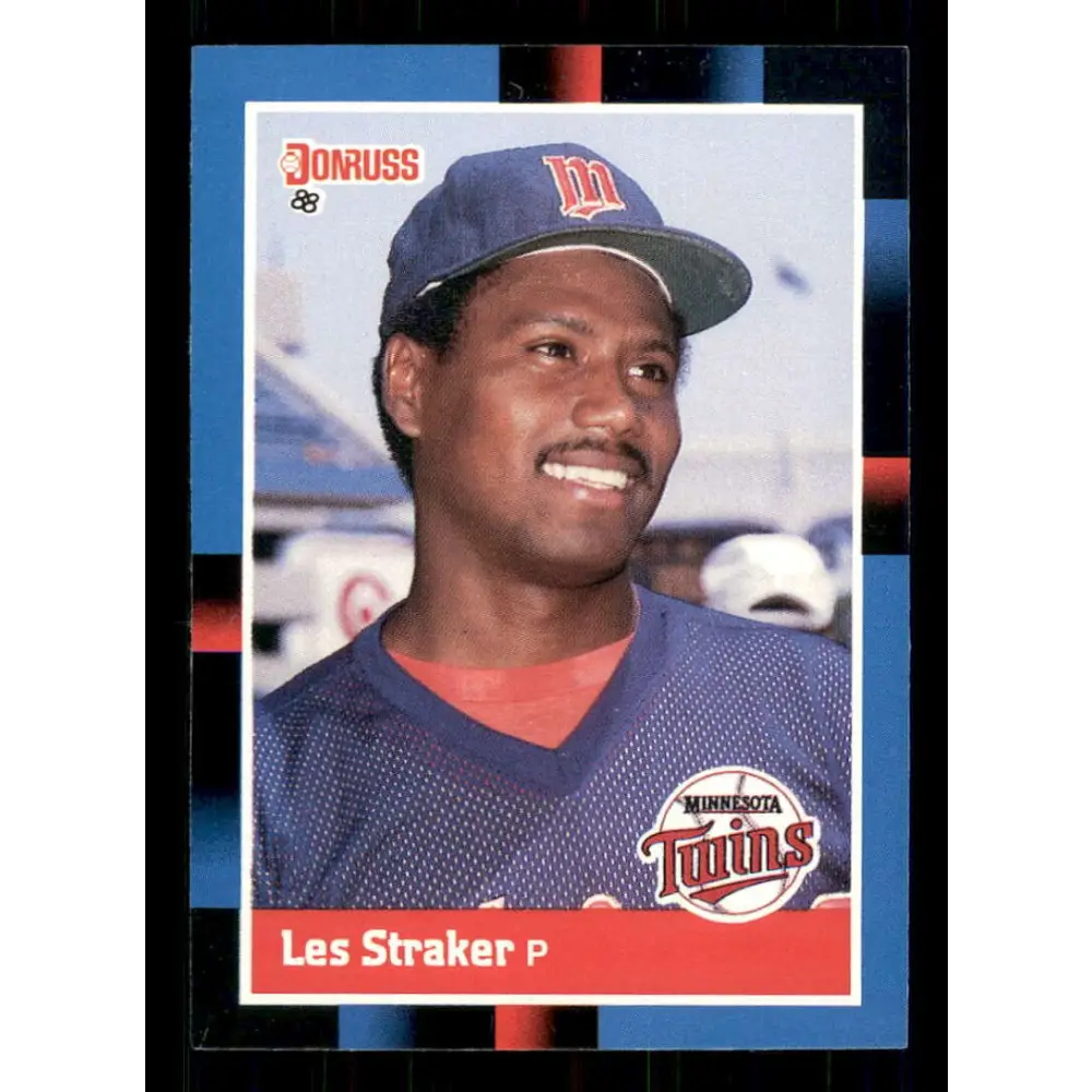 1988 Donruss #73 Les Straker EX Minnesota Twins Baseball Card Image 1