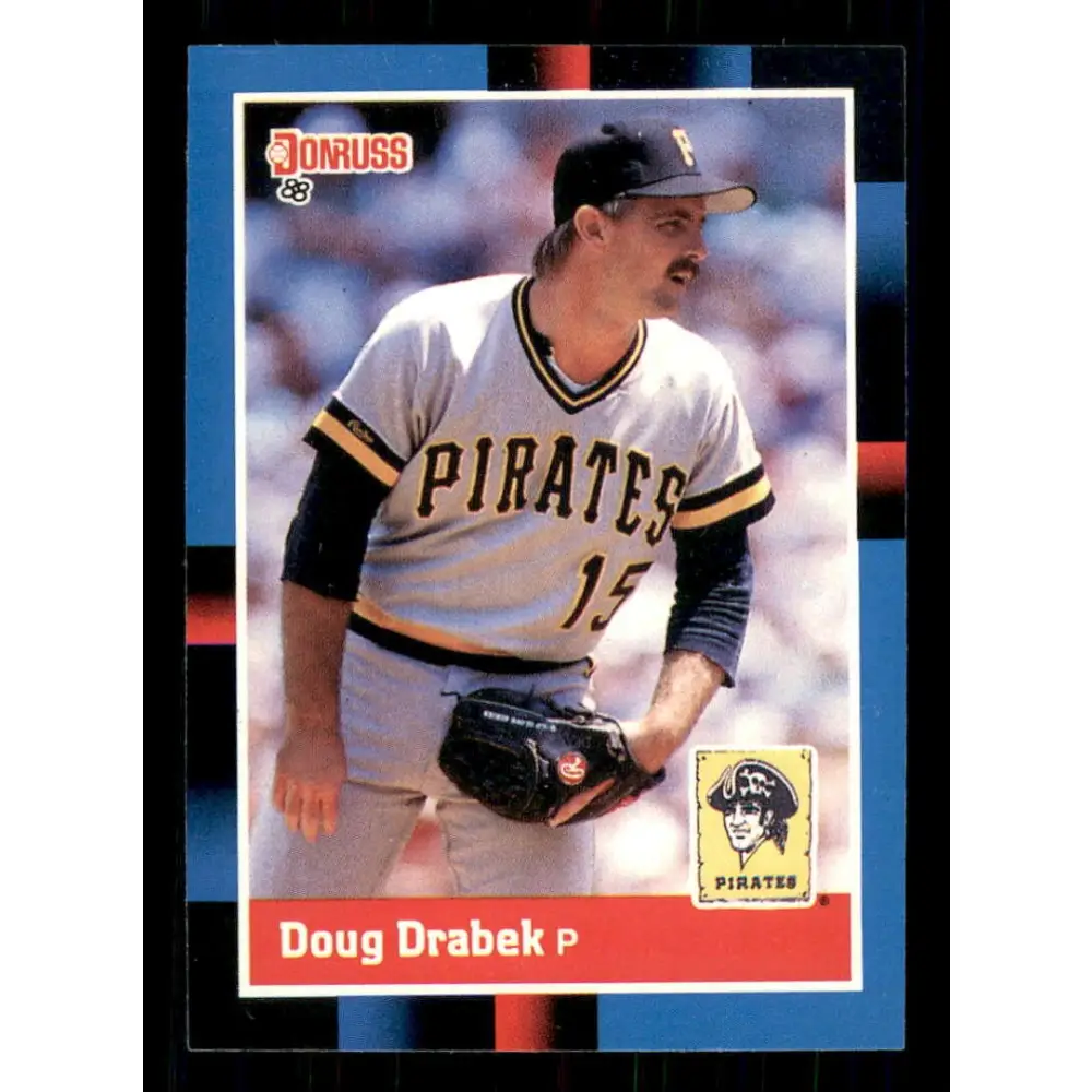 1988 Donruss #79 Doug Drabek EX Pittsburgh Pirates Baseball Card Image 1