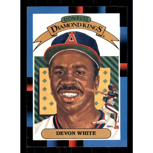 1988 Donruss #8 Devon White DK EX California Angels Baseball Card Image 1