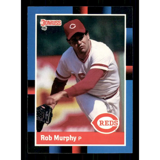 1988 Donruss #82 Rob Murphy EX Cincinnati Reds Baseball Card Image 1