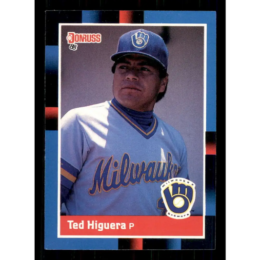 1988 Donruss #90 Teddy Higuera EX Milwaukee Brewers Baseball Card Image 1