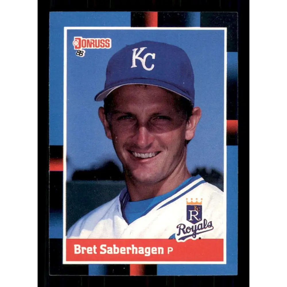 1988 Donruss #96 Bret Saberhagen EX Kansas City Royals Baseball Card Image 1