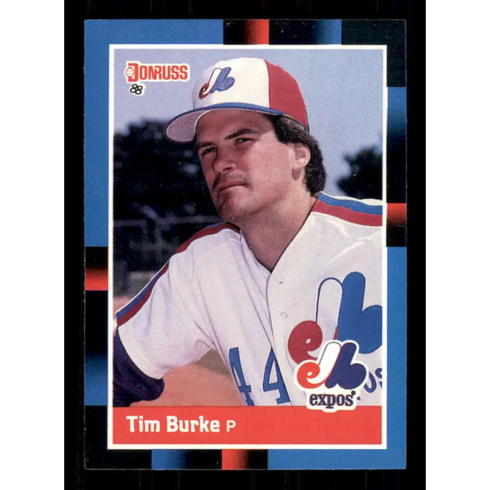 1988 Donruss #98 Tim Burke EX Montreal Expos Baseball Card Image 1