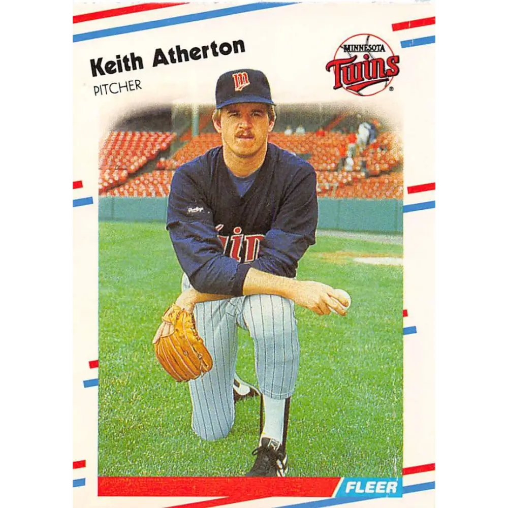 1988 Fleer #1 Keith Atherton EX Excellent Minnesota Twins Baseball Card  Image 1