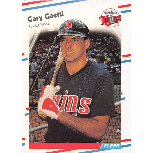 1988 Fleer #10 Gary Gaetti EX Excellent Minnesota Twins Baseball Card  Image 1