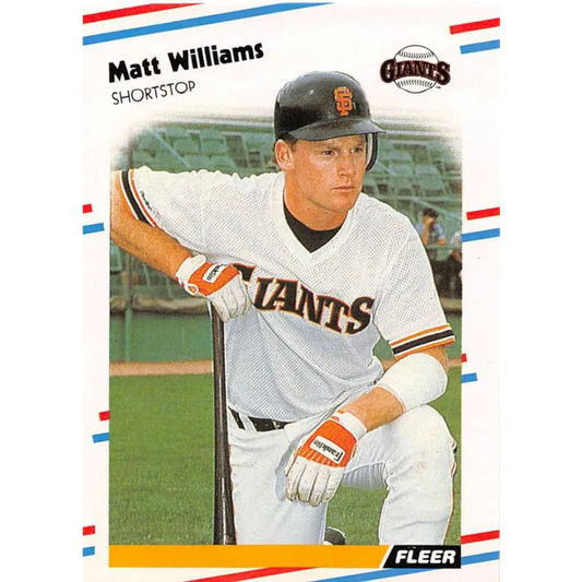 1988 Fleer #101 Matt Williams EX Excellent RC Rookie San Francisco Giants Baseball Card  Image 1