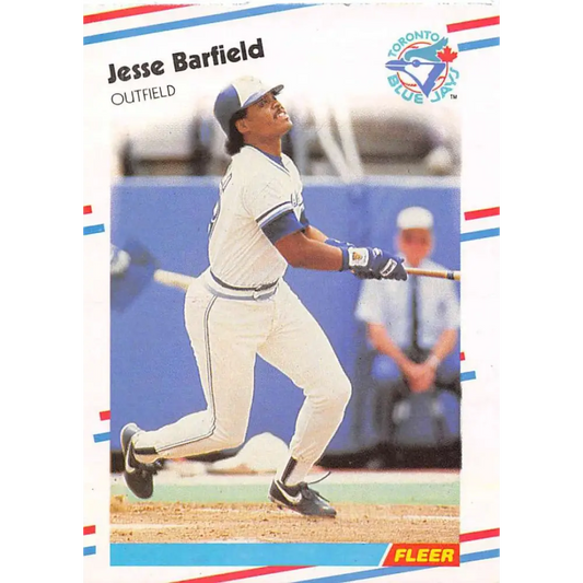 1988 Fleer #102 Jesse Barfield EX Excellent Toronto Blue Jays Baseball Card  Image 1