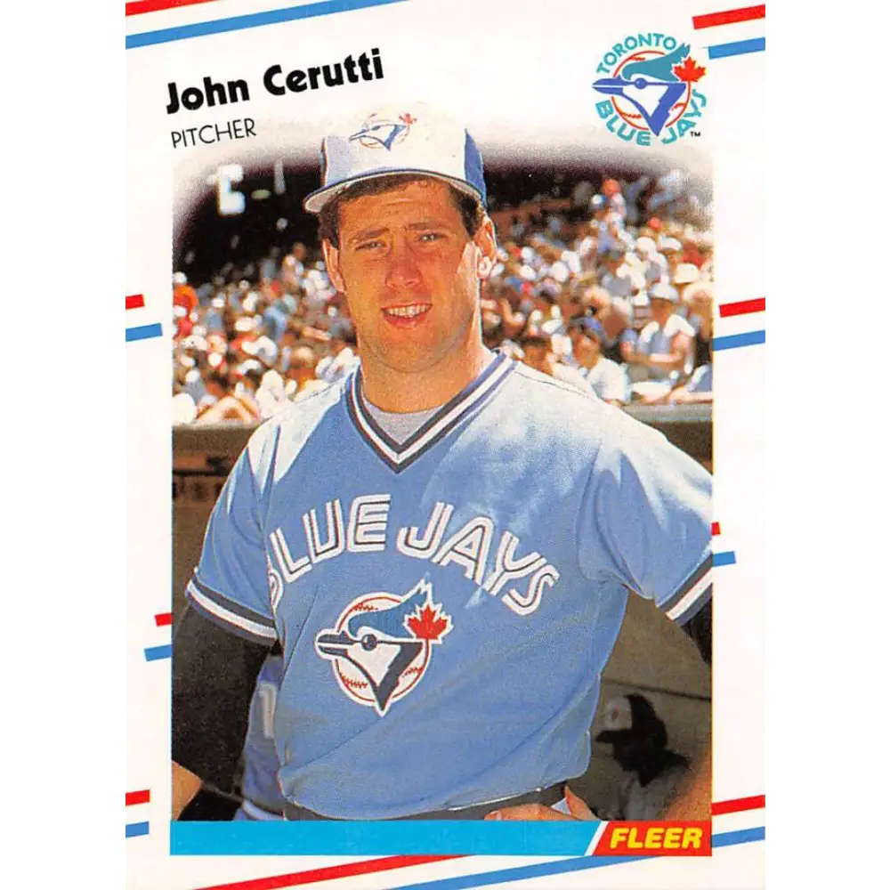 1988 Fleer #105 John Cerutti EX Excellent Toronto Blue Jays Baseball Card  Image 1
