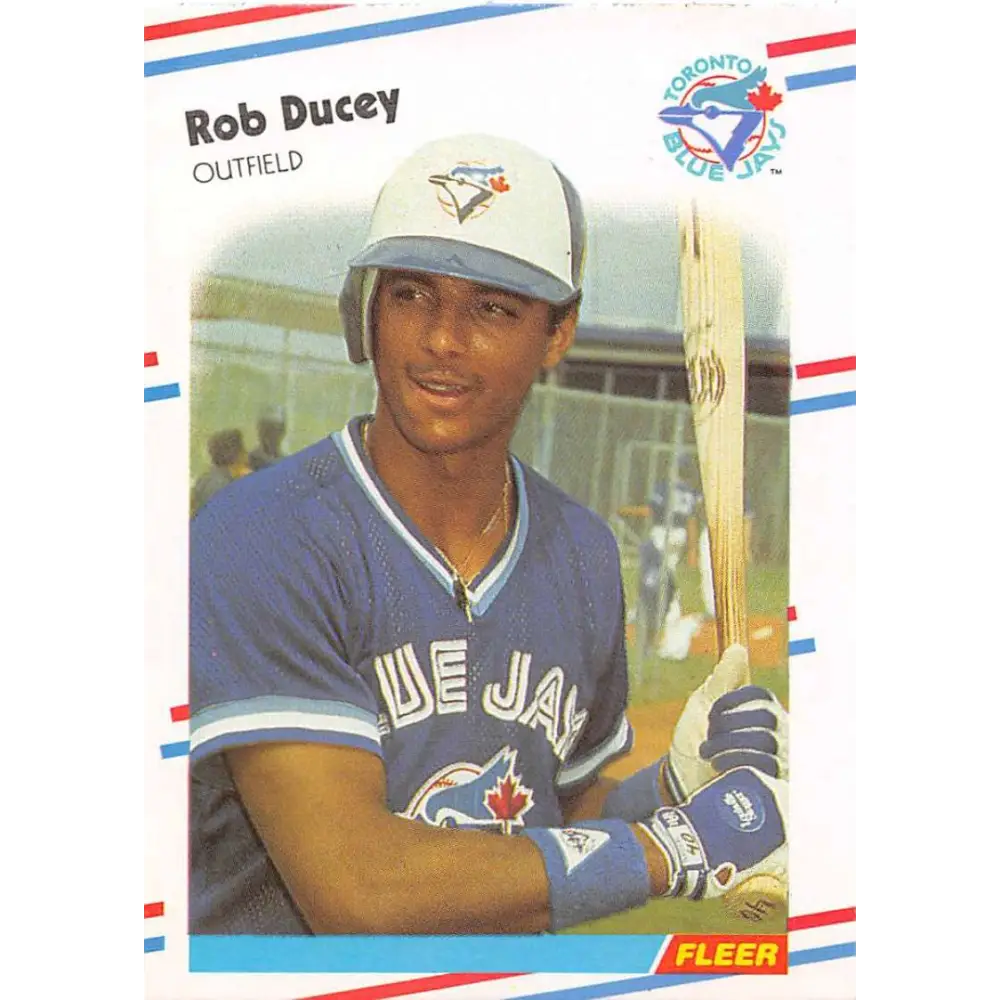 1988 Fleer #107 Rob Ducey EX Excellent RC Rookie Toronto Blue Jays Baseball Card  Image 1