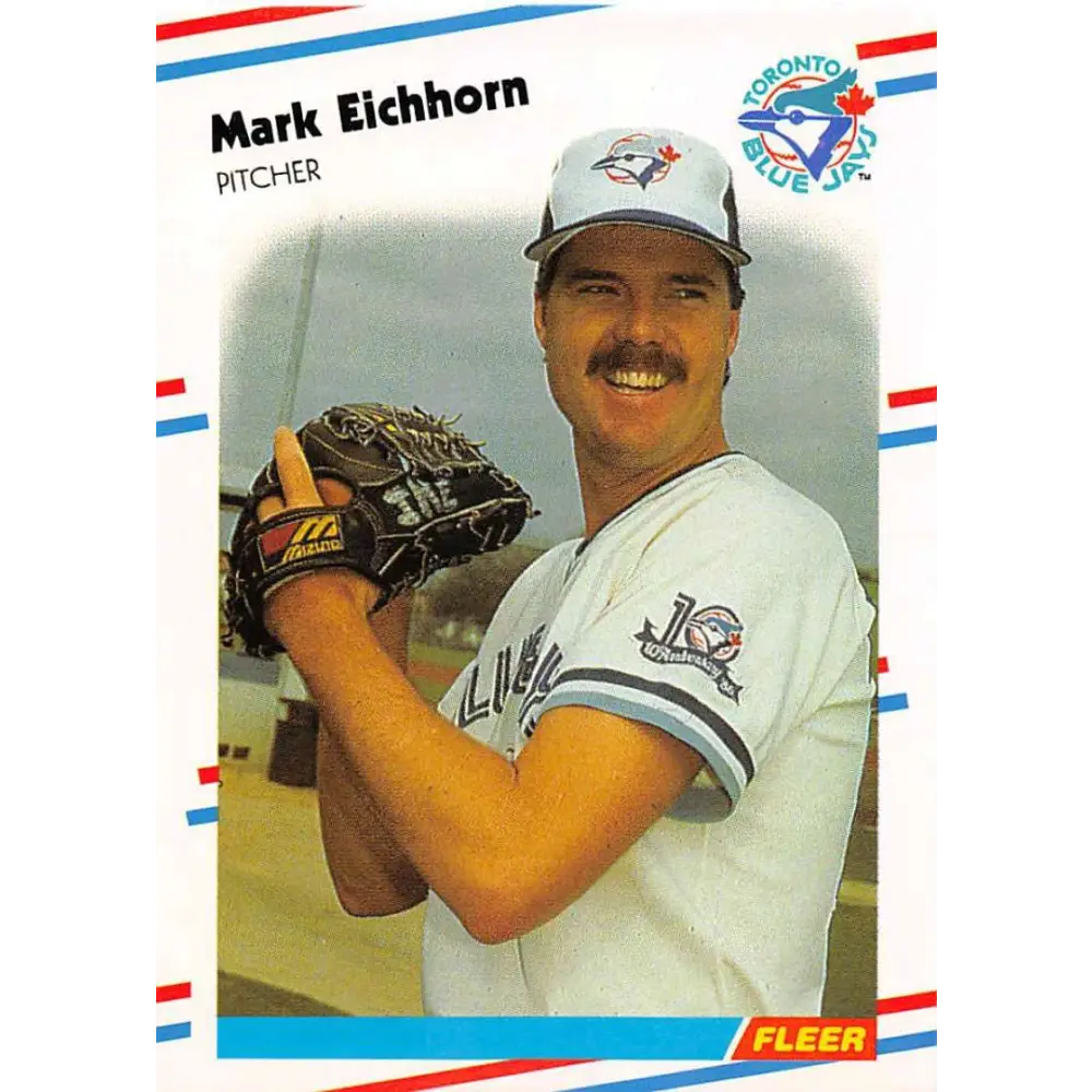 1988 Fleer #108 Mark Eichhorn EX Excellent Toronto Blue Jays Baseball Card  Image 1