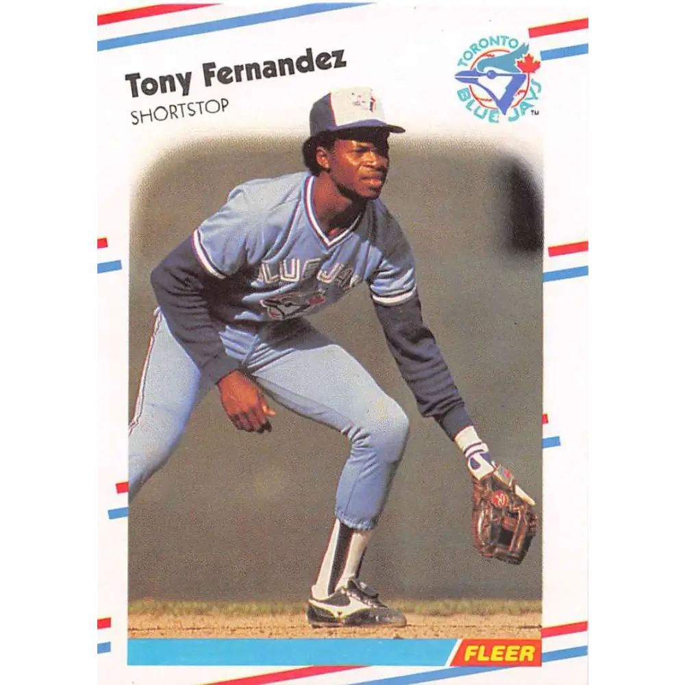 1988 Fleer #109 Tony Fernandez EX Excellent Toronto Blue Jays Baseball Card  Image 1