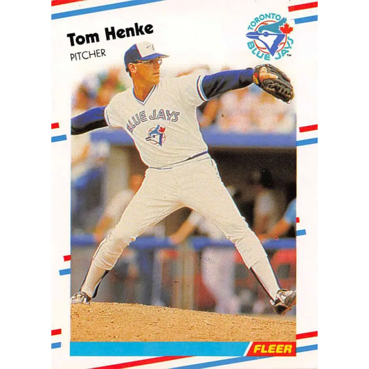 1988 Fleer #112 Tom Henke EX Excellent Toronto Blue Jays Baseball Card  Image 1