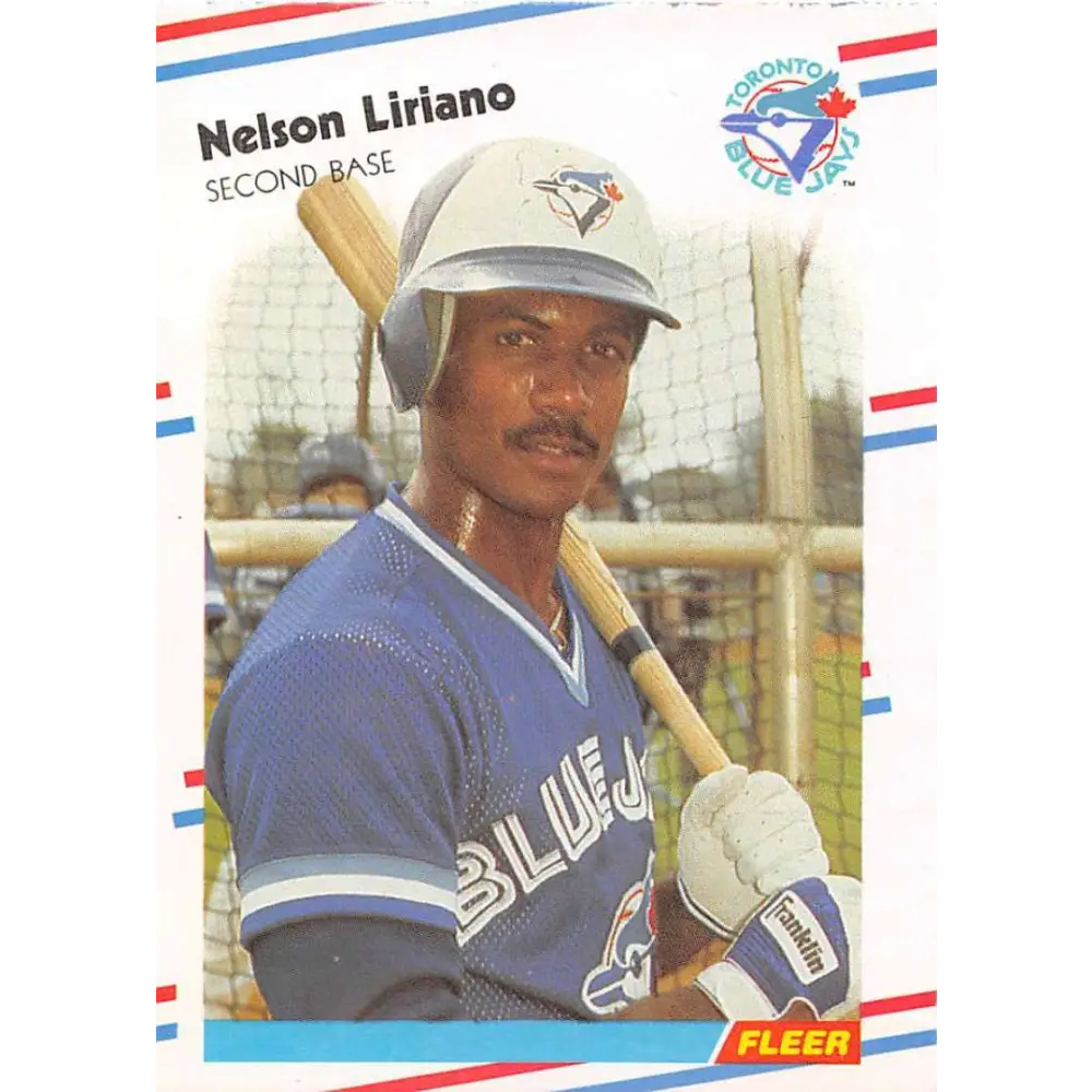 1988 Fleer #117 Nelson Liriano EX Excellent RC Rookie Toronto Blue Jays Baseball Card  Image 1