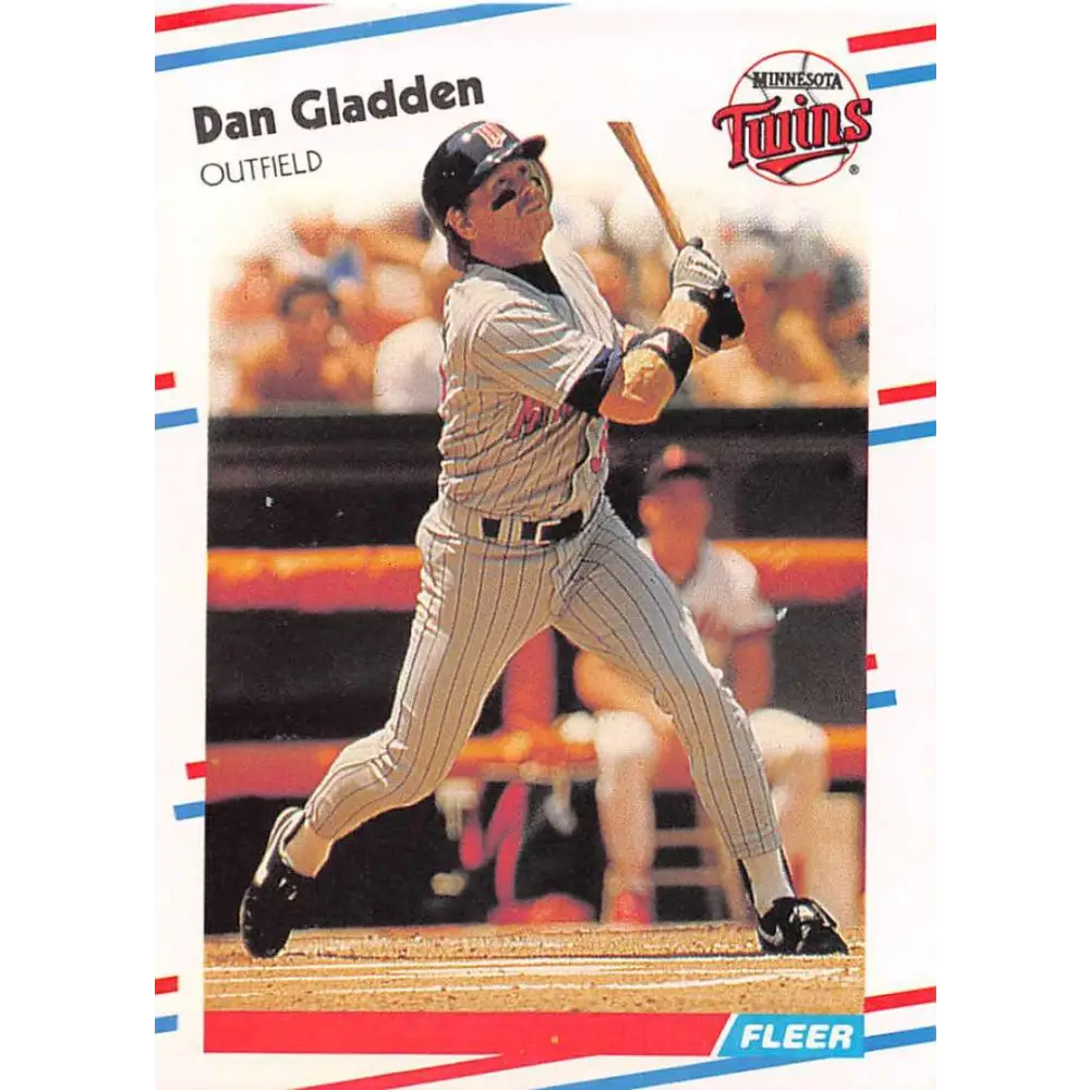 1988 Fleer #12 Dan Gladden EX Excellent Minnesota Twins Baseball Card  Image 1