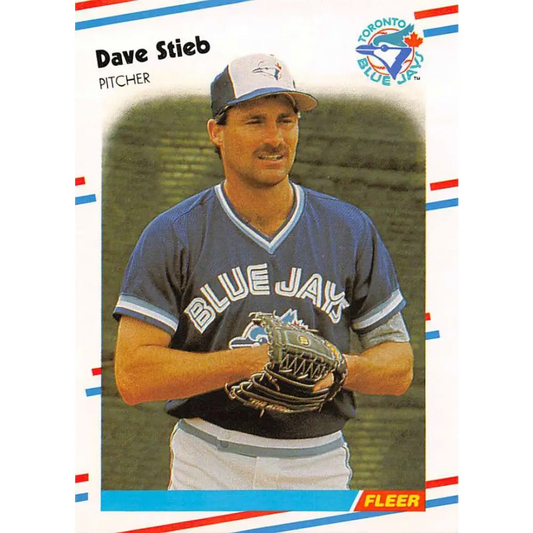 1988 Fleer #123 Dave Stieb EX Excellent Toronto Blue Jays Baseball Card  Image 1