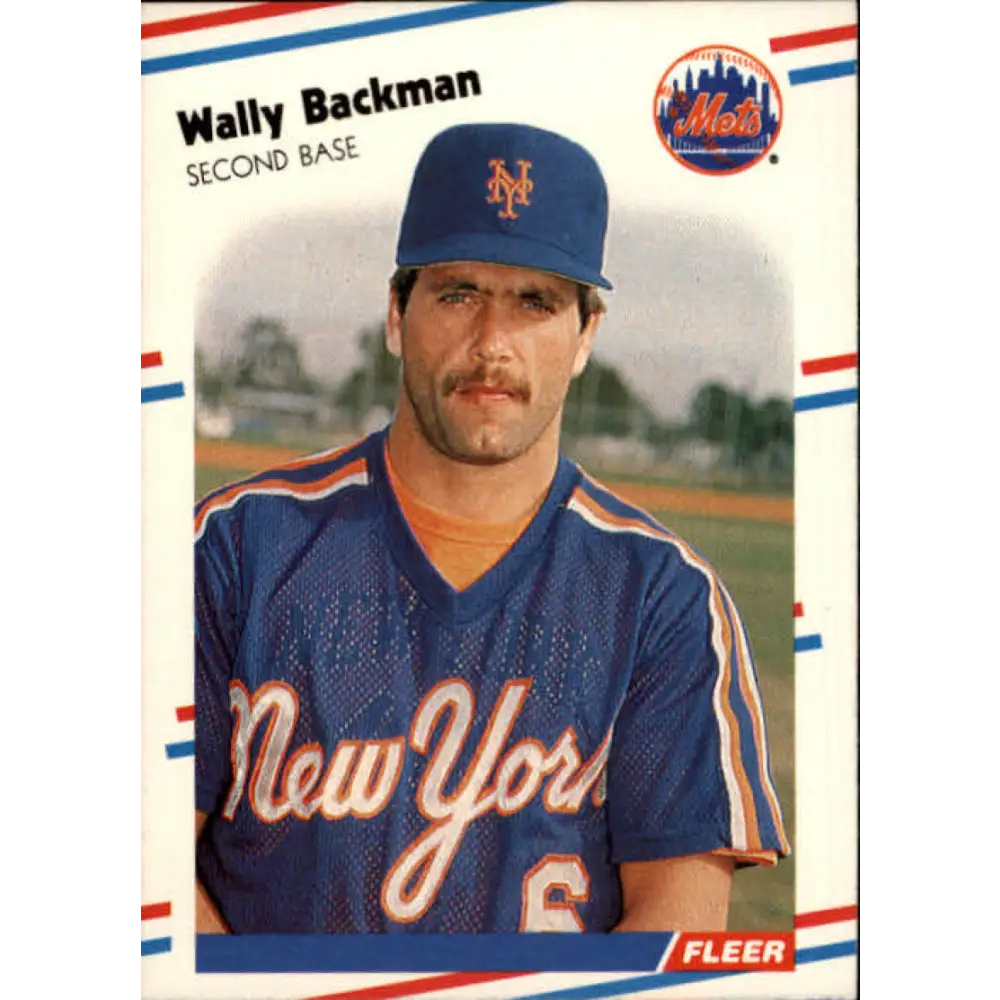 1988 Fleer #128 Wally Backman EX Excellent New York Mets Baseball Card  Image 1
