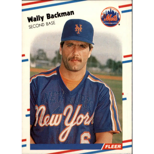 1988 Fleer #128 Wally Backman EX Excellent New York Mets Baseball Card  Image 1