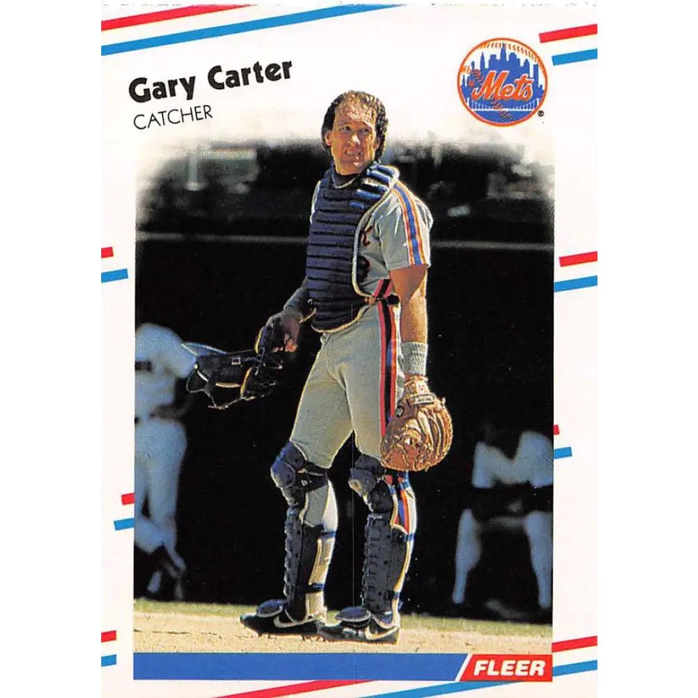 1988 Fleer #130 Gary Carter EX Excellent New York Mets Baseball Card  Image 1