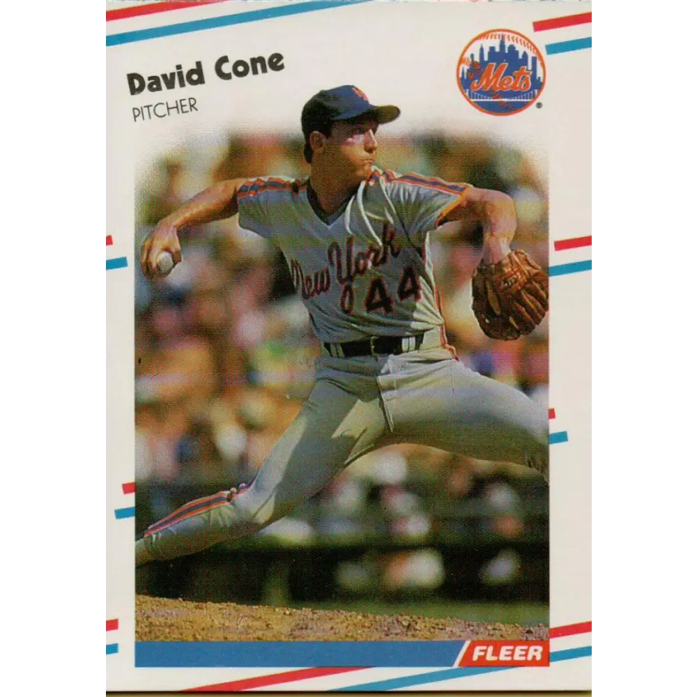 1988 Fleer #131 David Cone EX Excellent New York Mets Baseball Card  Image 1