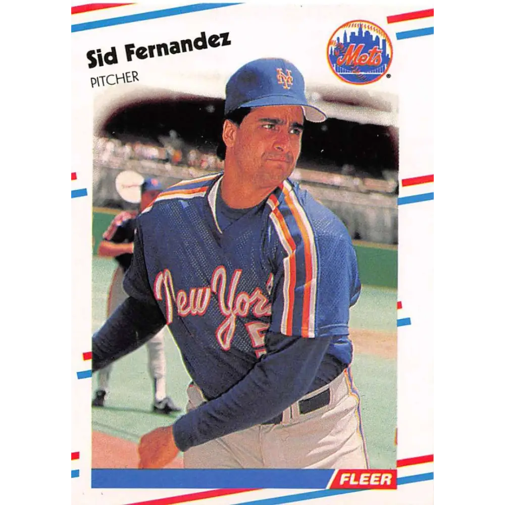 1988 Fleer #134 Sid Fernandez EX Excellent New York Mets Baseball Card  Image 1