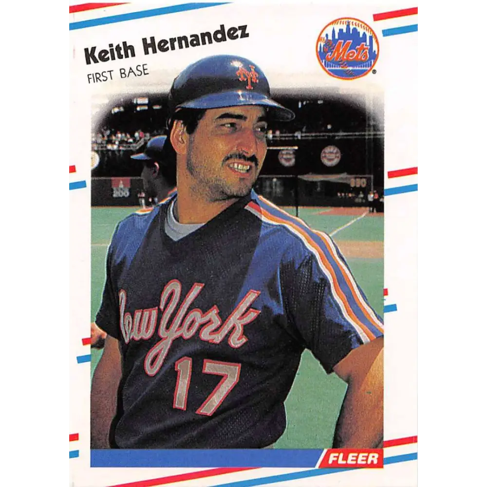 1988 Fleer #136 Keith Hernandez EX Excellent New York Mets Baseball Card  Image 1