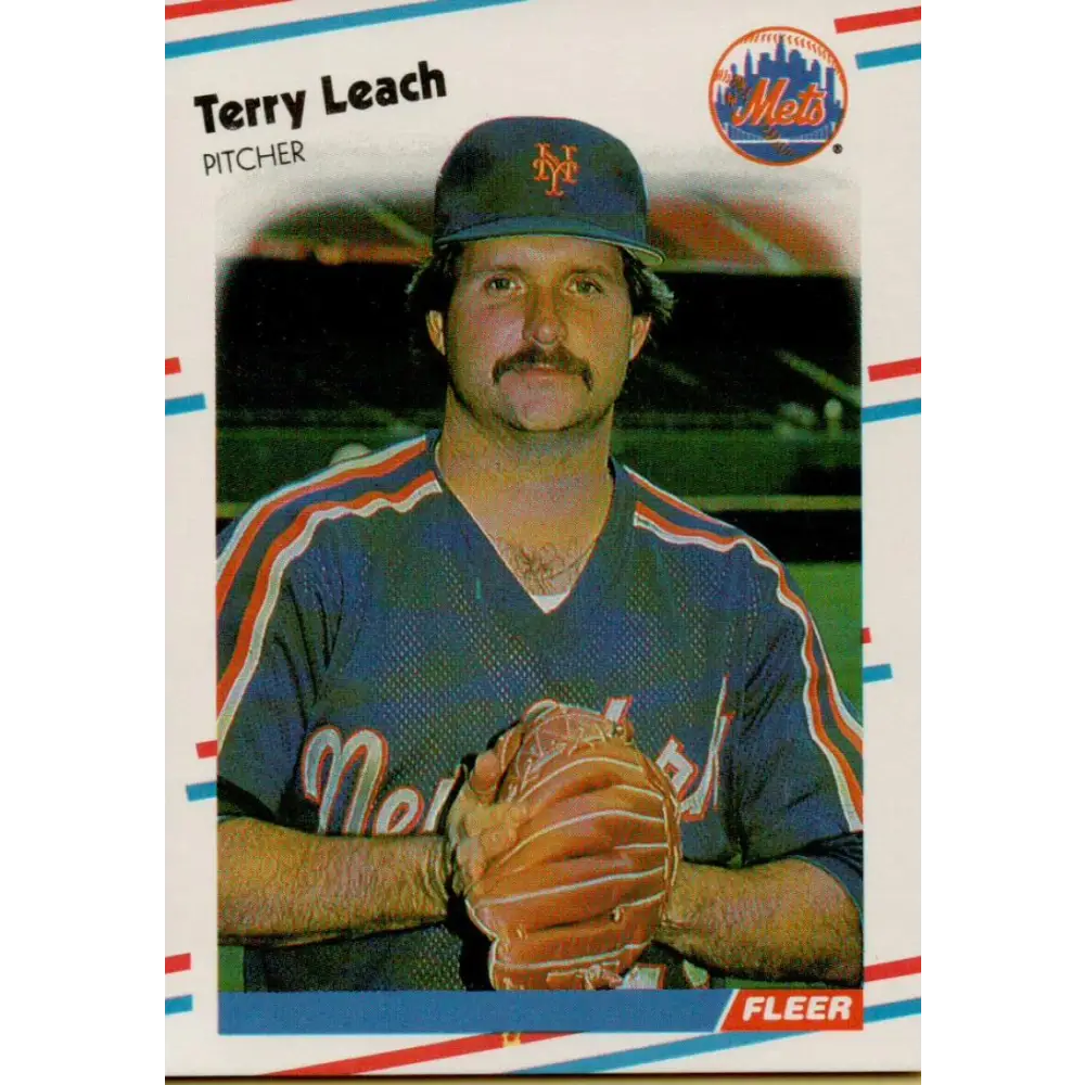 1988 Fleer #139 Terry Leach EX Excellent New York Mets Baseball Card  Image 1