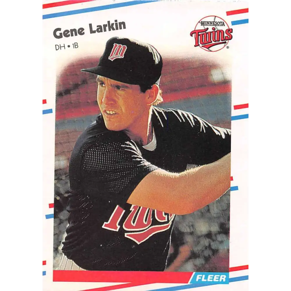 1988 Fleer #14 Gene Larkin EX Excellent RC Rookie Minnesota Twins Baseball Card  Image 1