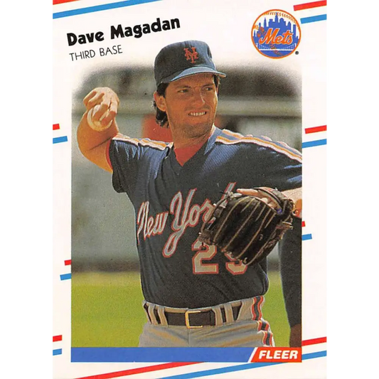 1988 Fleer #141 Dave Magadan EX Excellent New York Mets Baseball Card  Image 1