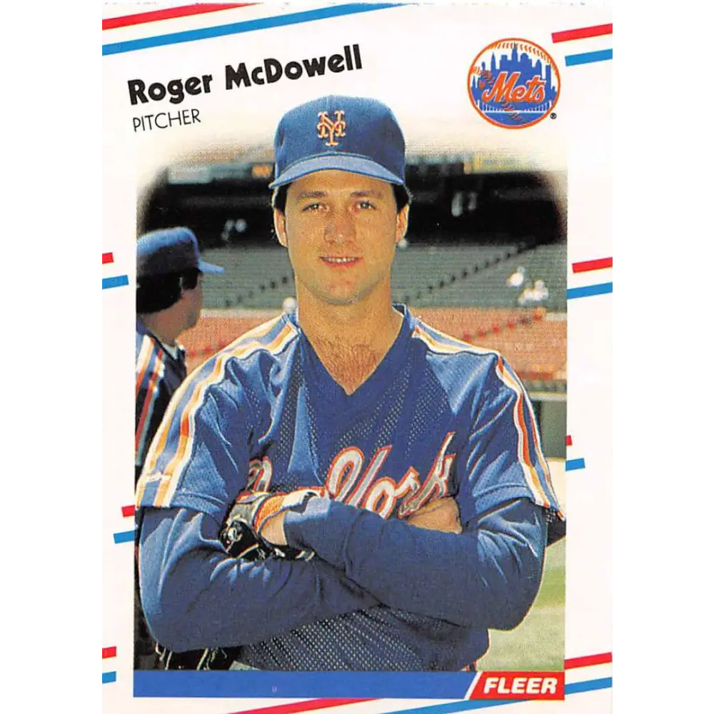 1988 Fleer #142 Roger McDowell EX Excellent New York Mets Baseball Card  Image 1