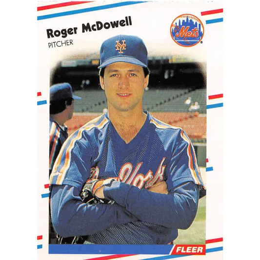 1988 Fleer #142 Roger McDowell EX Excellent New York Mets Baseball Card  Image 1