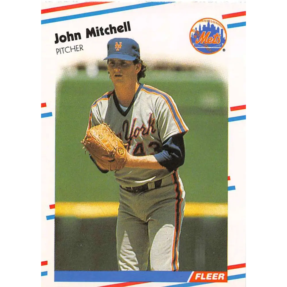 1988 Fleer #145 John Mitchell EX Excellent RC Rookie New York Mets Baseball Card  Image 1