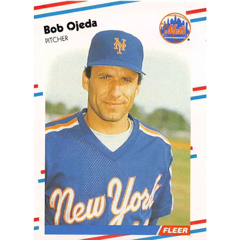1988 Fleer #147 Bob Ojeda EX Excellent New York Mets Baseball Card  Image 1