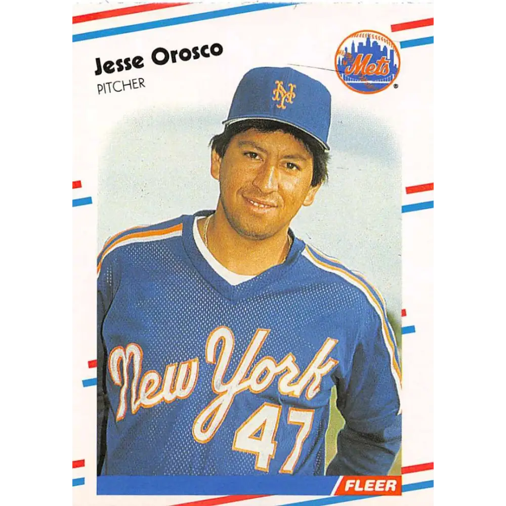 1988 Fleer #148 Jesse Orosco EX Excellent New York Mets Baseball Card  Image 1