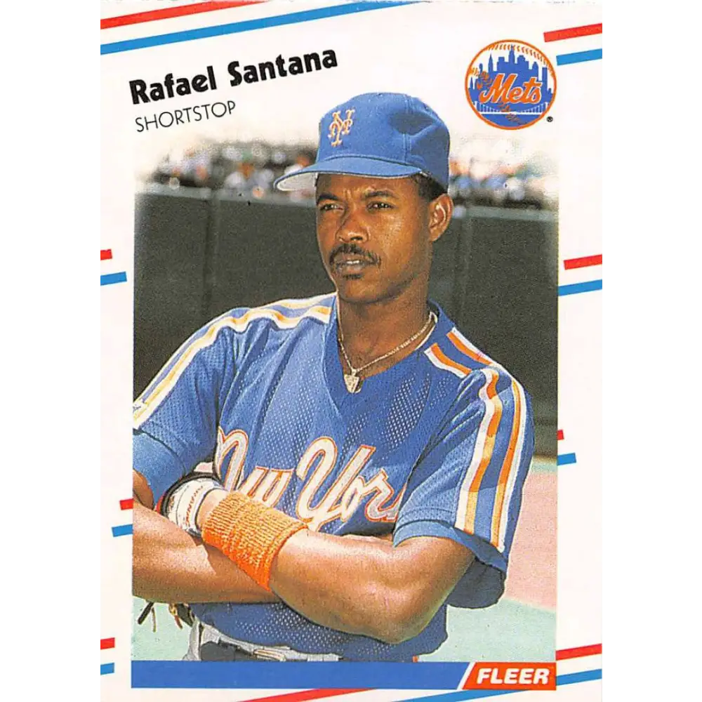 1988 Fleer #149 Rafael Santana EX Excellent New York Mets Baseball Card  Image 1