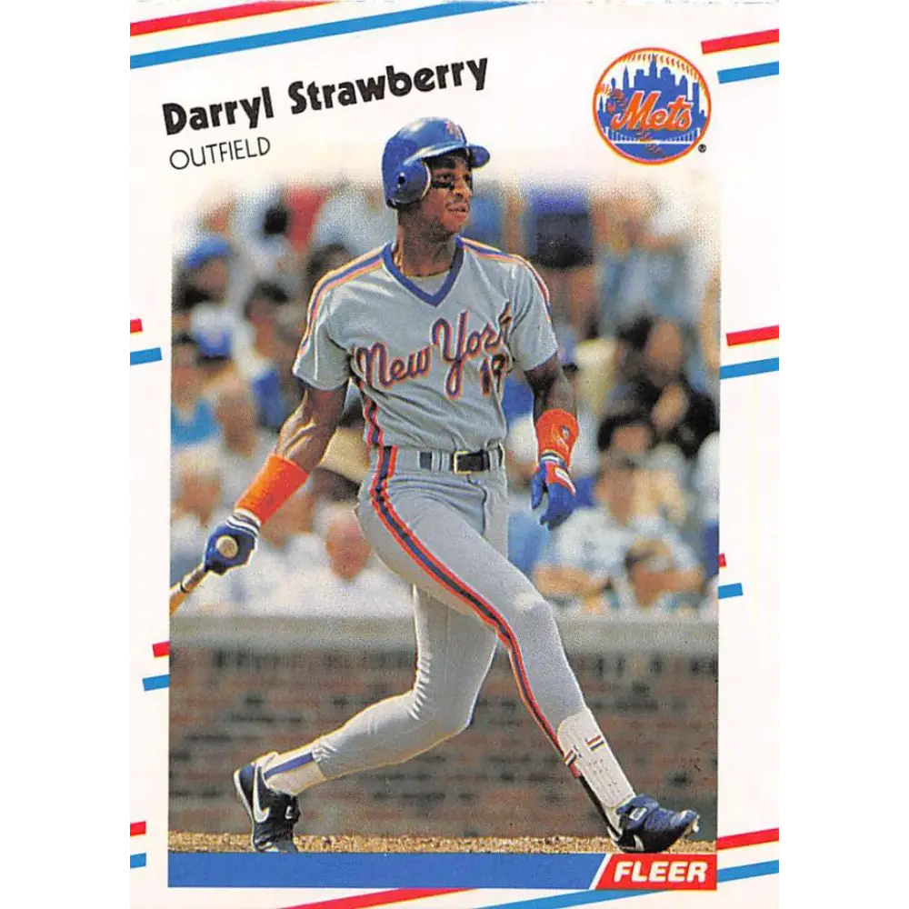1988 Fleer #151 Darryl Strawberry EX Excellent New York Mets Baseball Card  Image 1
