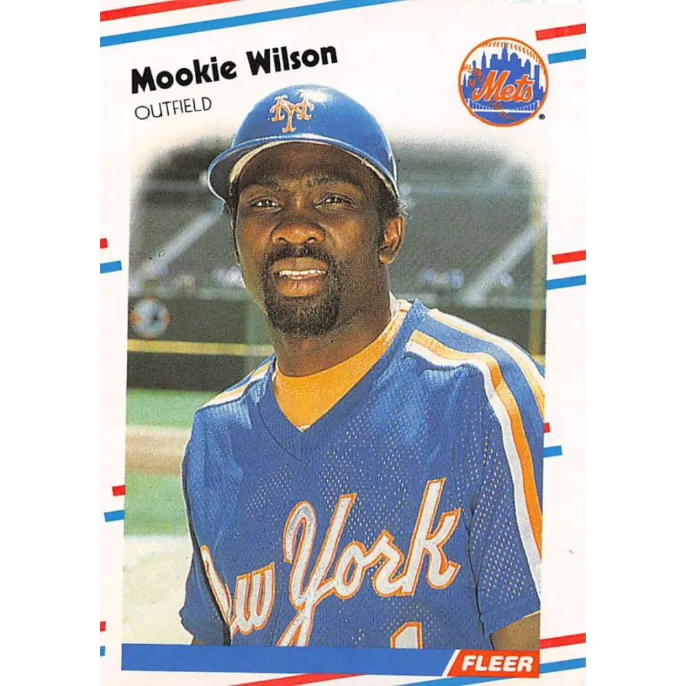 1988 Fleer #154 Mookie Wilson EX Excellent New York Mets Baseball Card  Image 1